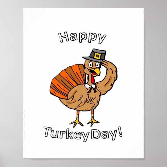 Thanksgiving (Stil 2) Klassisk T-Shirt Poster (Framsidan)
