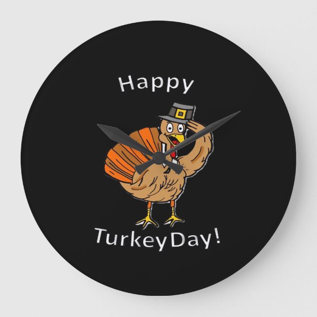 Thanksgiving (Stil 2) Oversialiserad T-Shirt Stor Klocka (Framsida)