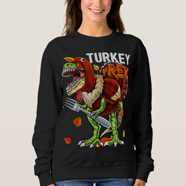 Thanksgiving T Rex Dinosaur Turkey Costume Kids Gi Shirt (Framsida)