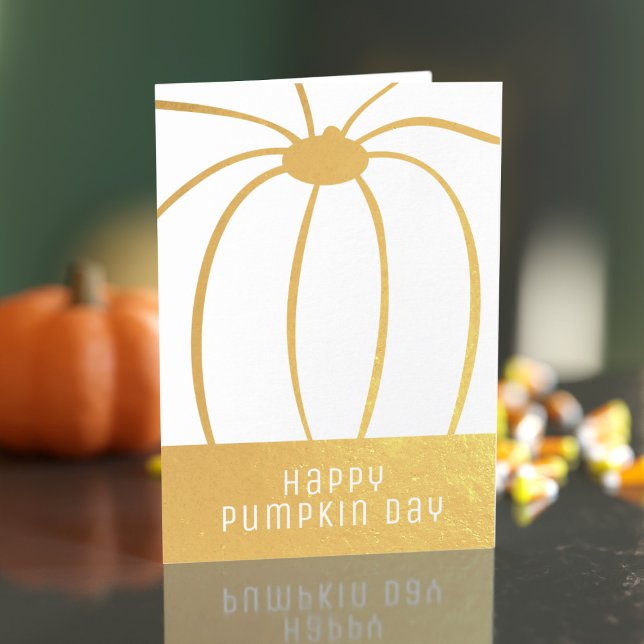 Thanksgiving Tack för ditt Pumpkin Foil Card Folierat Kort (Happy Pumpkin Day! )