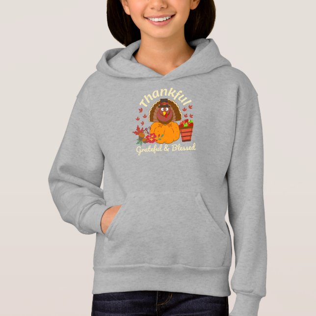 Thanksgiving Tack Turkiet Hoodie T Shirt (Framsida)
