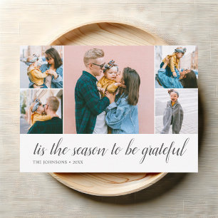 Thanksgiving - tacksam skriptfotokollage julkort