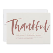 Thanksgiving - tacksam skriptmauve-inbjudan