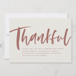 Thanksgiving - tacksam skriptmauve-inbjudan