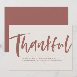 Thanksgiving - tacksam skriptmauve-inbjudan