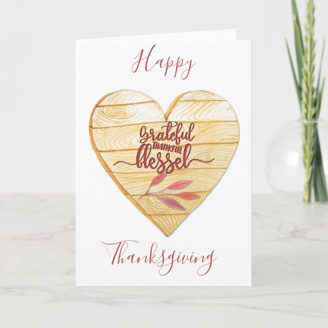 Thanksgiving tacksam tacksam välsignad kort (Framsida)