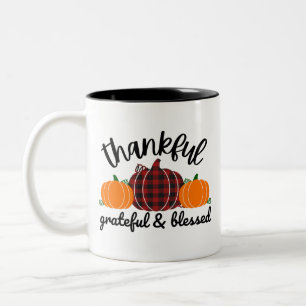 Thanksgiving - tacksam Två-Tonad mugg