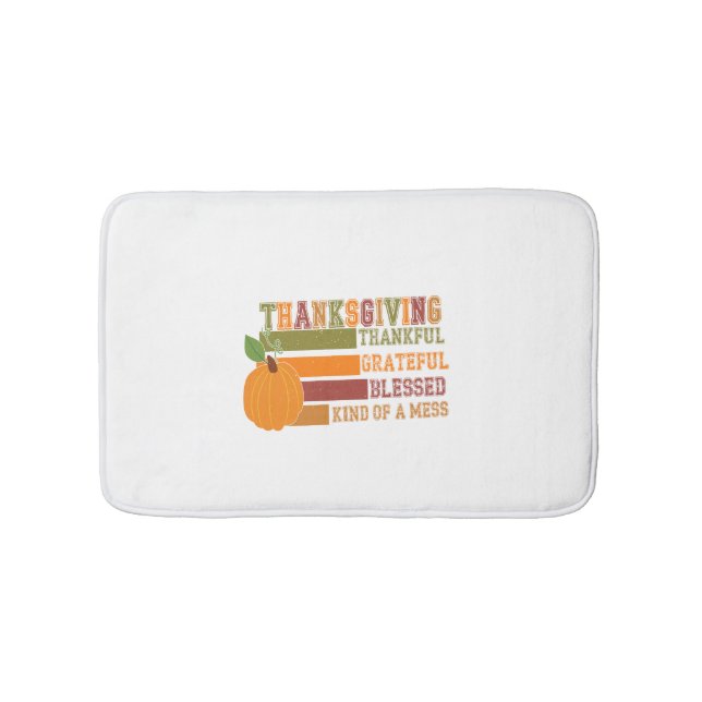 Thanksgiving tacksam välsignad badrumsmatta (Framsidan)