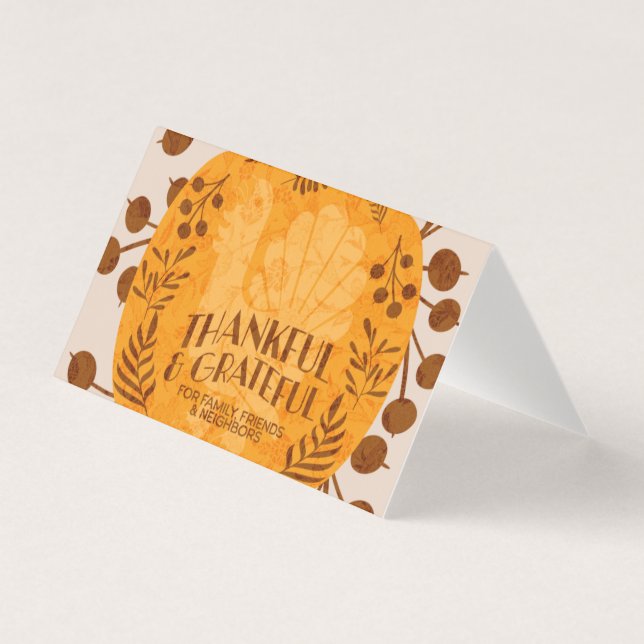 Thanksgiving - tacksamt Tält-kort för Turkiet Pump Kort (Framsida)