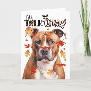 Thanksgiving Tan Pitbull Hund Låt oss Prata med Tu Helgkort
