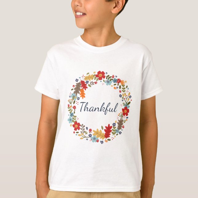 Thanksgiving Tankfull utandningsluft Helgdag T Shirt (Framsida)