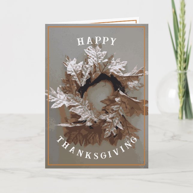 Thanksgiving Tankig utandning av höstfällan Löv Kort (Framsida)