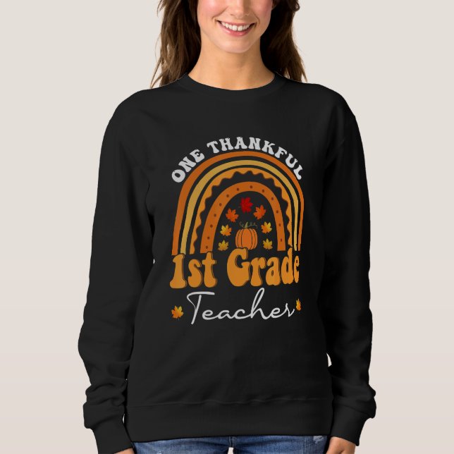 Thanksgiving Teacher One Thankful 1st Grade Teache T Shirt (Framsida)