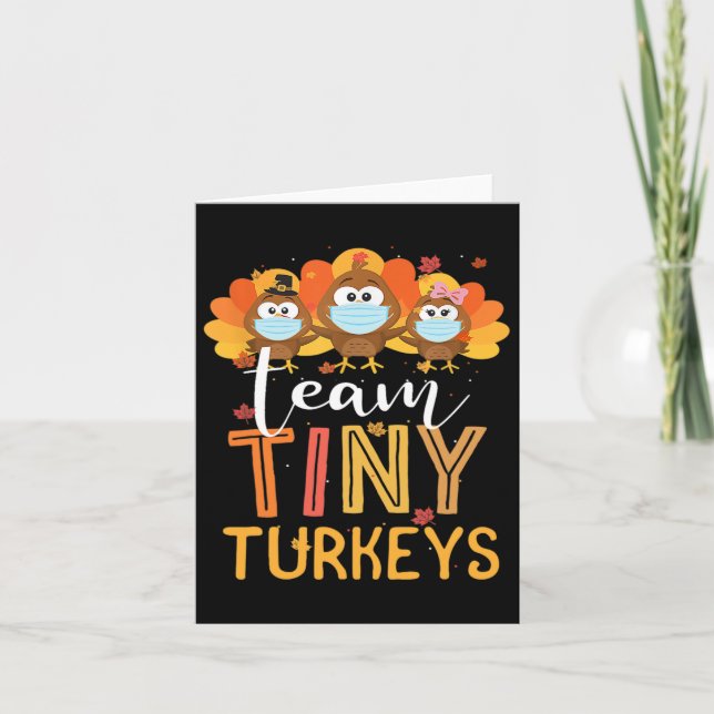Thanksgiving Team Tiny Turkey Nurse Fall N Kort (Framsida)