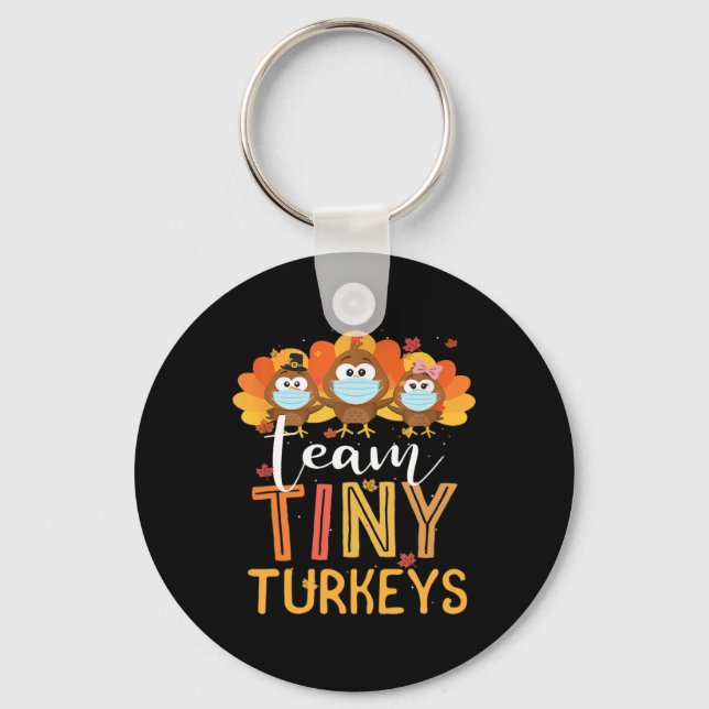 Thanksgiving Team Tiny Turkey Nurse Fall N Nyckelring (Framsida)