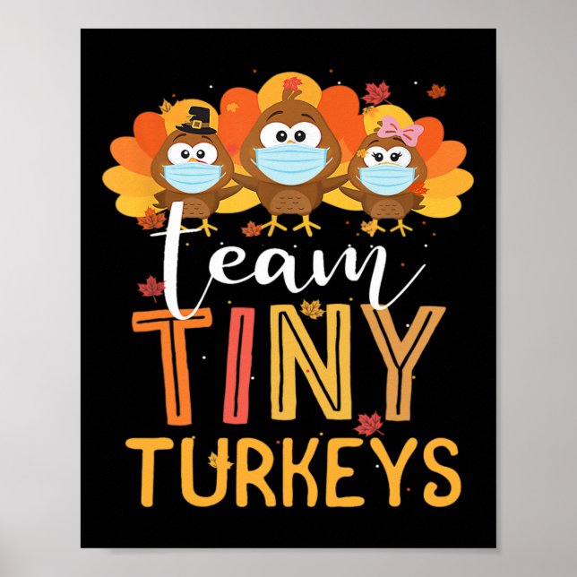 Thanksgiving Team Tiny Turkey Nurse Fall N Poster (Framsidan)