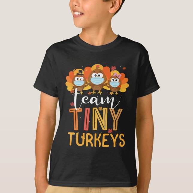 Thanksgiving Team Tiny Turkey Nurse Fall N T Shirt (Framsida)