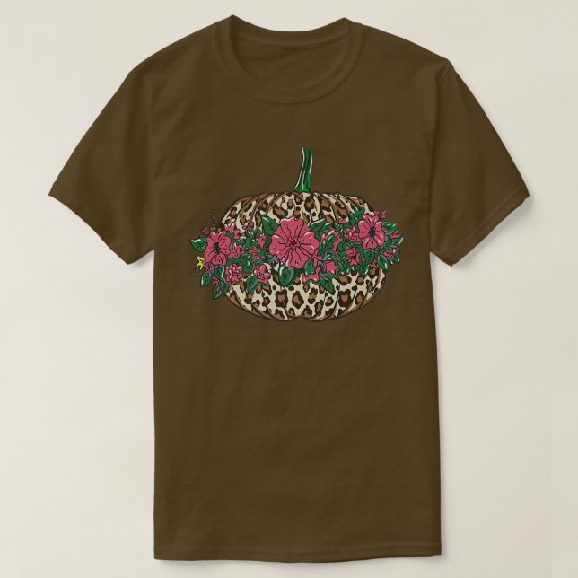 Thanksgiving Tee, Lycklig Fall Yall Leopard Print  T Shirt (Design framsida)