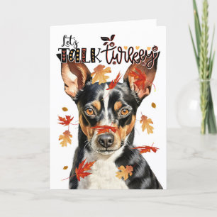 Thanksgiving Terrier Hund Låt oss prata Turkiet Helgkort