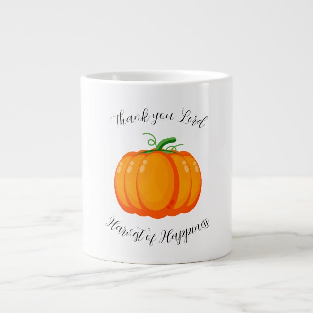 Thanksgiving,Thank you God , Harvest of Happiness  Jumbo Mugg (Framsidan)