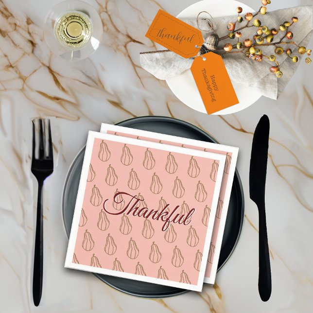 Thanksgiving Thankful Harvest Rosa Pappersservett (Skapare uppladdad)