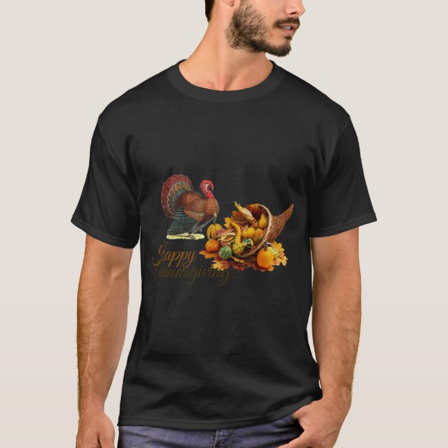 thanksgiving, thanksgivingens dekoder, fall, höst, t shirt (Framsida)