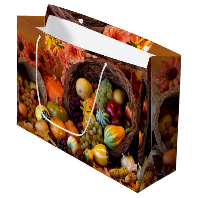 Thanksgiving Theme Gift Jumbo Gift Bag (Framsidan Vinklad)