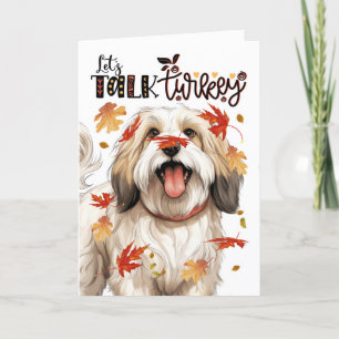 Thanksgiving Tibetansk Terrier Hund Låt oss Tala T Helgkort