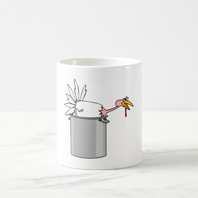 Thanksgiving Tired Turkey in Cooking Pot Humor Kaffemugg (Skapare uppladdad)