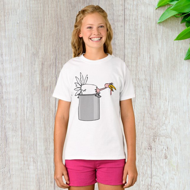Thanksgiving Tired Turkey in Cooking Pot Humor T Shirt (Skapare uppladdad)