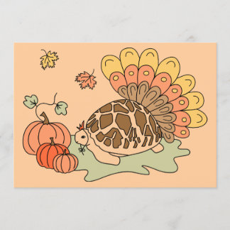 Thanksgiving Tortoise Card Inbjudningar