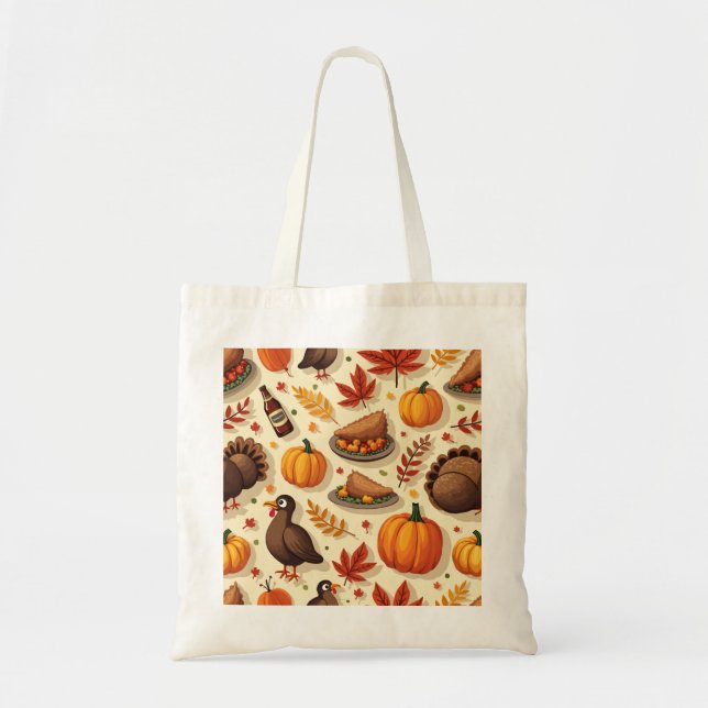 Thanksgiving tote bags tygkasse (Framsidan)