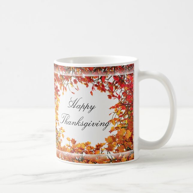 Thanksgiving Träd-cirkel Kaffemugg (Höger)