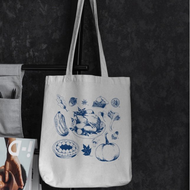 Thanksgiving Traditional Food Tote Bag Tygkasse (Skapare uppladdad)