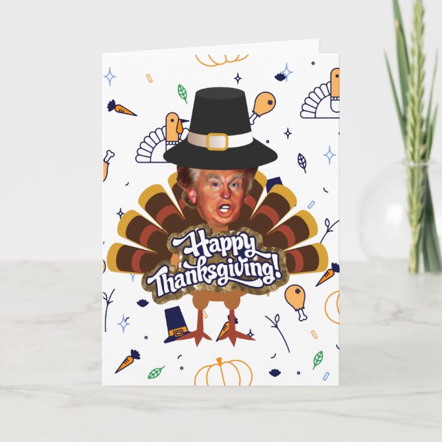 "thanksgiving trumpturkey helgkort (Framsida)