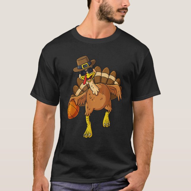 Thanksgiving Turkey Basketball Player Funny Boys G T Shirt (Framsida)