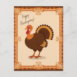 Thanksgiving Turkey Border Vykort