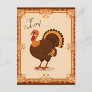 Thanksgiving Turkey Border Vykort