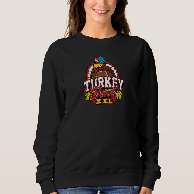 Thanksgiving Turkey Bowl Football  Trendy Team T Shirt (Framsida)