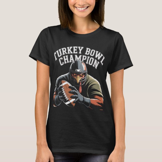 Thanksgiving Turkey Bowl Victory Tee Rolig Fotboll (Framsida)