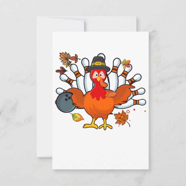 Thanksgiving Turkey Bowling Ball Tack Kort (Framsida)