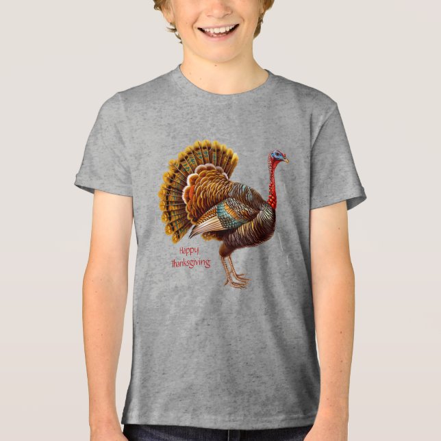Thanksgiving Turkey Boys T-Shirt (Framsida)