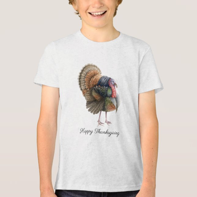 Thanksgiving Turkey Boys T-Shirt (Framsida)