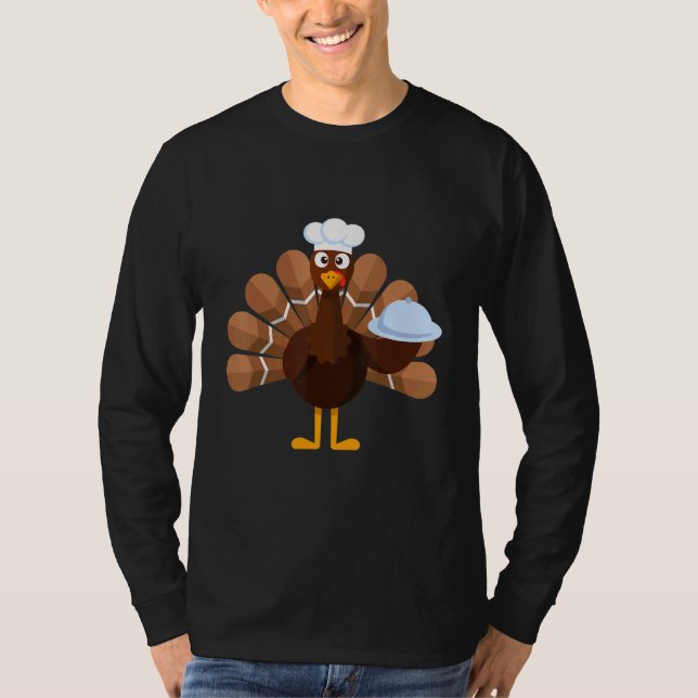 Thanksgiving   Turkey Chef T Shirt (Framsida)