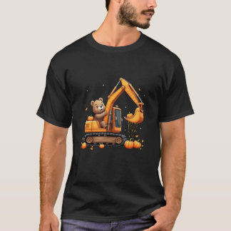 Thanksgiving Turkey Construction excavator Pumpkin T Shirt