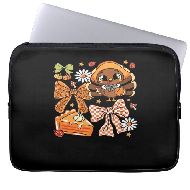 Thanksgiving Turkey Coquette Classic T-Shirt Laptop Fodral (Framsidan)