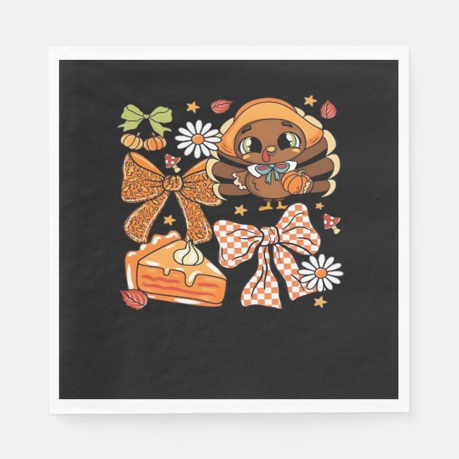 Thanksgiving Turkey Coquette Classic T-Shirt Pappersservett (Framsidan)
