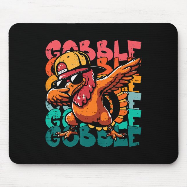 Thanksgiving Turkey Dab Gobble Funny Småbarn Boys Musmatta (Framsidan)