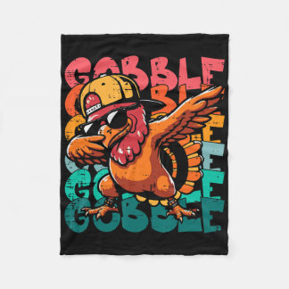 Thanksgiving Turkey Dab Gobble Funny Toddler Boys  Fleecefilt