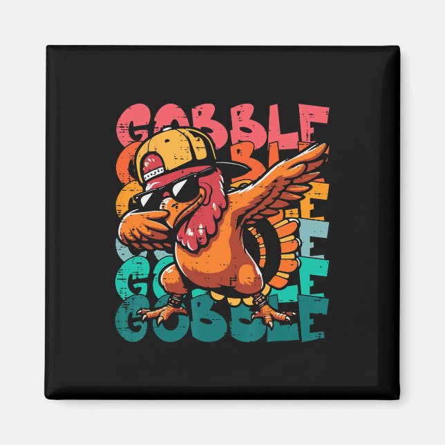 Thanksgiving Turkey Dab Gobble Funny Toddler Boys  Magnet (Framsidan)